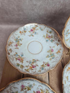 Lot de 7 coupelles anciennes porcelaine anglaise décor floral doré 🌸