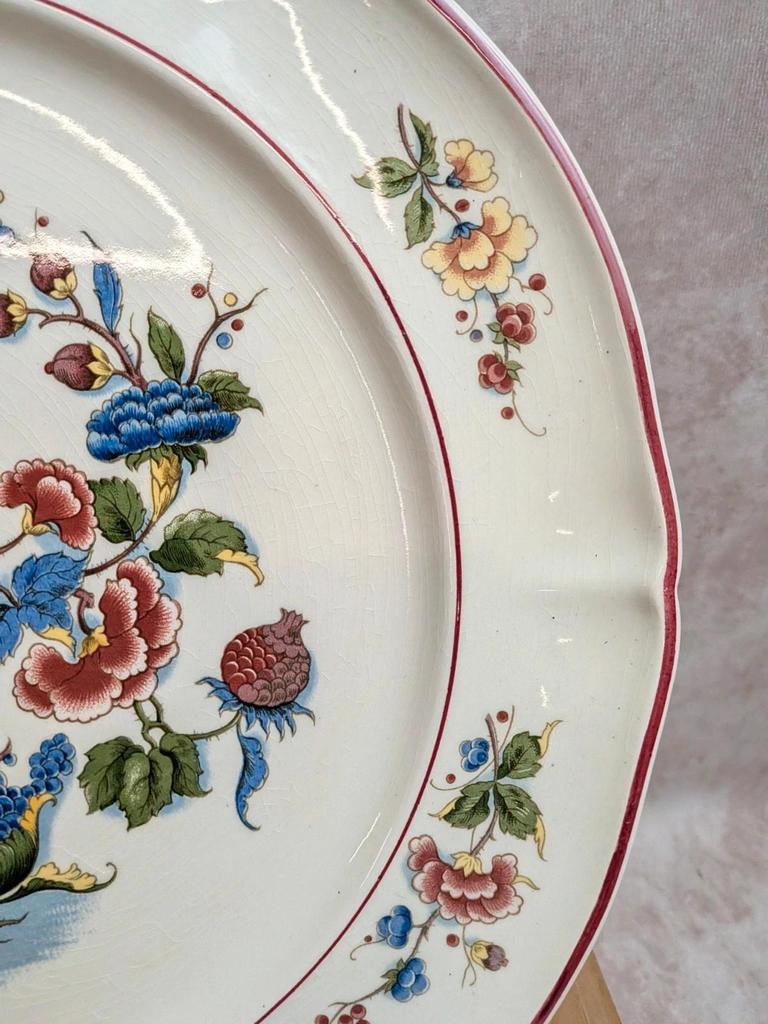 Grand plat rond Villeroy & Boch Phoenix – Terre de fer – 33,5 cm – Oiseaux exotiques
