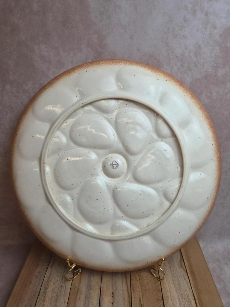 Grand plat à huîtres Salins-les-bains France vintage 41 cm