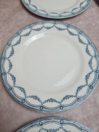 Lot de 12 assiettes plates anciennes Salins “petit Trianon” terre de fer bleu 💙