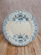 Assiette ancienne Saint-amand & Hamage modèle Régence – décor bleu dentelle