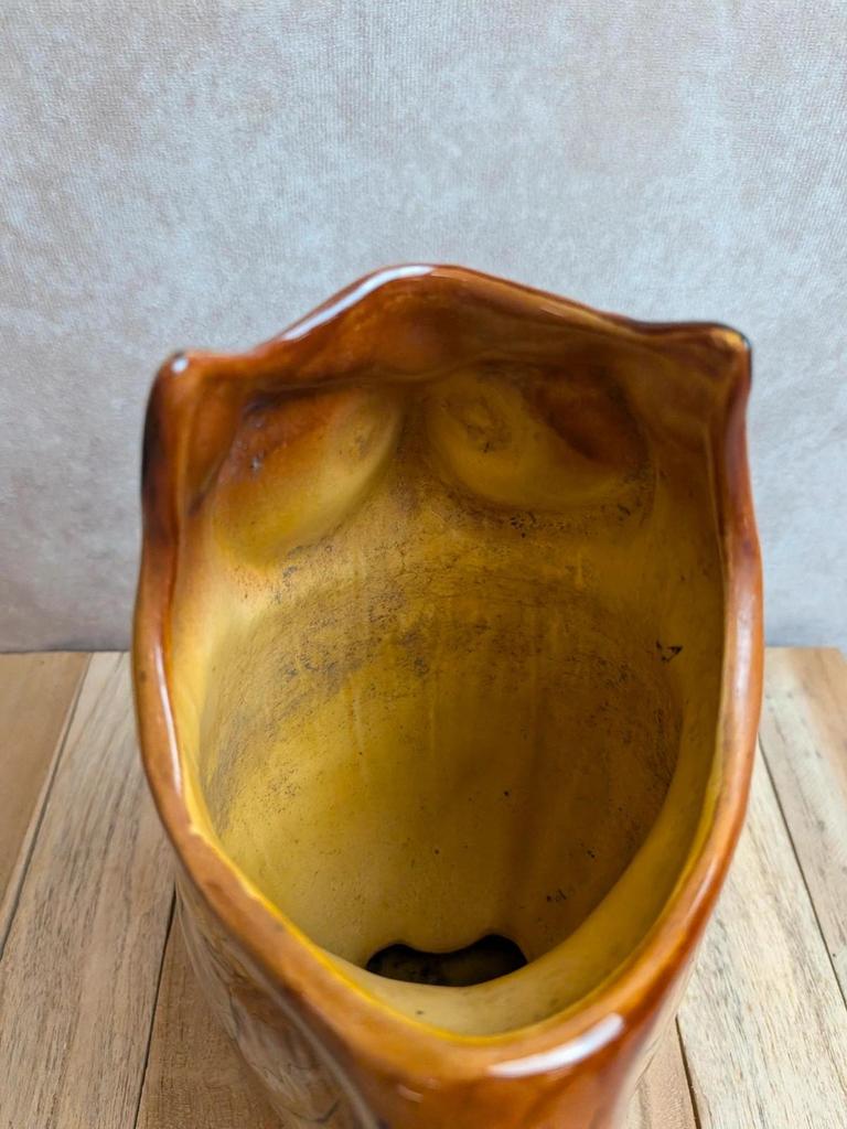 Pichet zoomorphe vintage en céramique émaillée – Chouette hibou