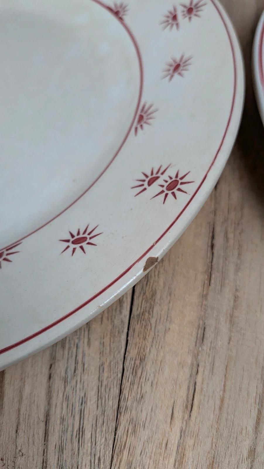 Lot de 4 assiettes plates vintage Sarreguemines – modèle Andrée