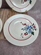 Lot de 4 assiettes creuses vintage Sarreguemines modèle Champfleury