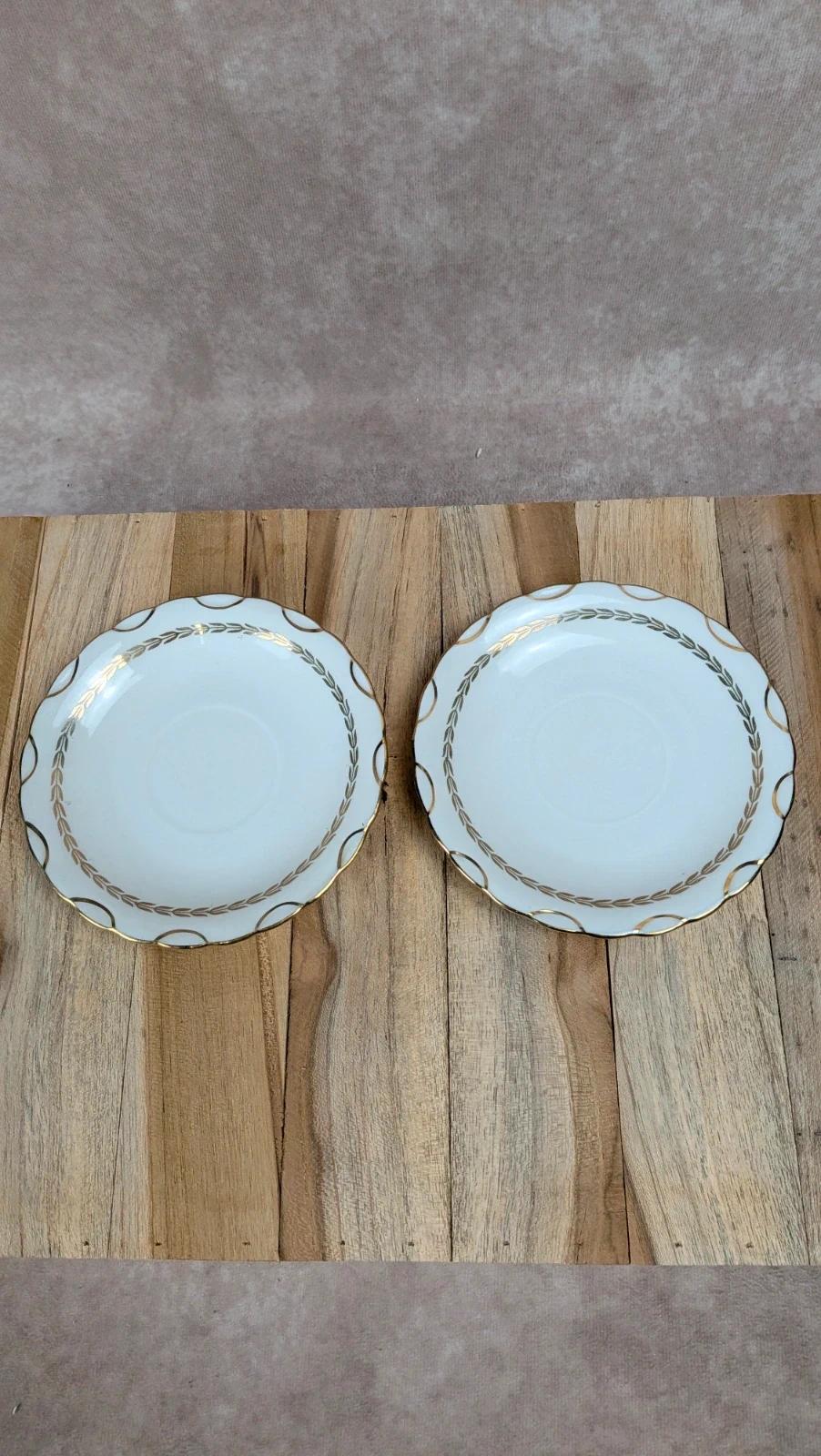 Lot de 2 tasses Gien Yokohama & 2 soucoupes M&s – porcelaine française
