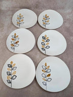 Lot de 6 assiettes plates vintage Niderviller style Capron Vallauris