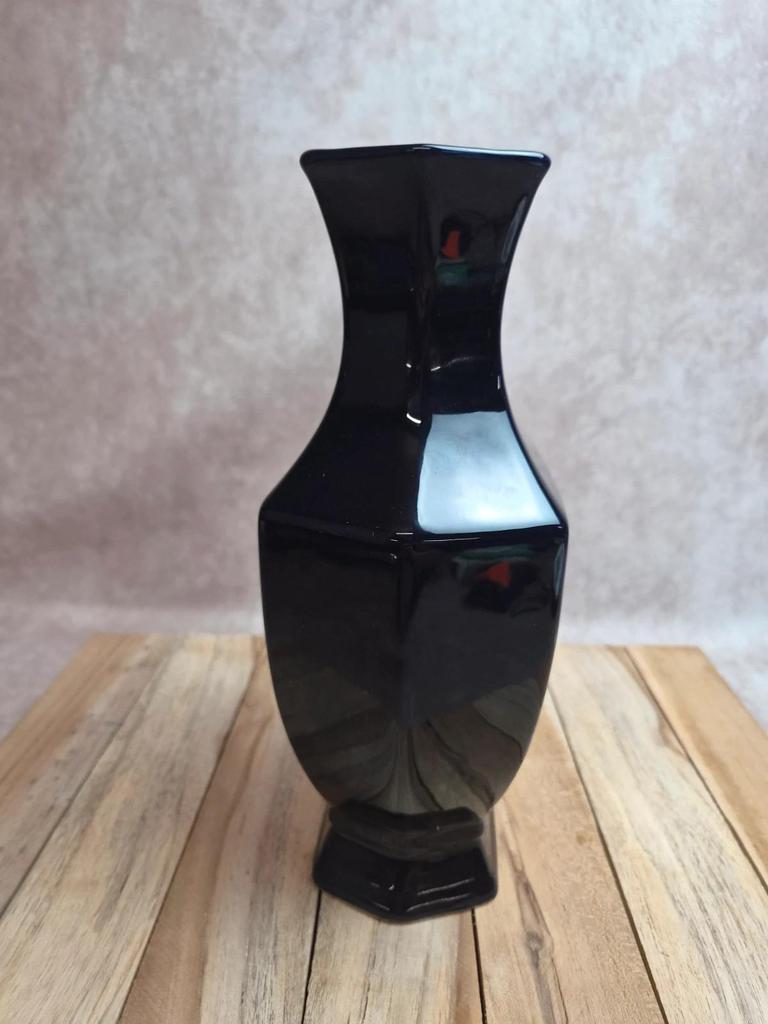 Vase vintage décor géométrique texturé – esprit Art Déco / années 80-90