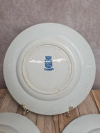 Lot 3 assiettes plates Terre de fer Saint-amand modèle Chinois bleu dépareillées