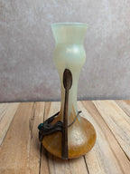 Vase Art nouveau 1900 – Ferdinand von Poschinger attribué – Verre à l'uranium irisé