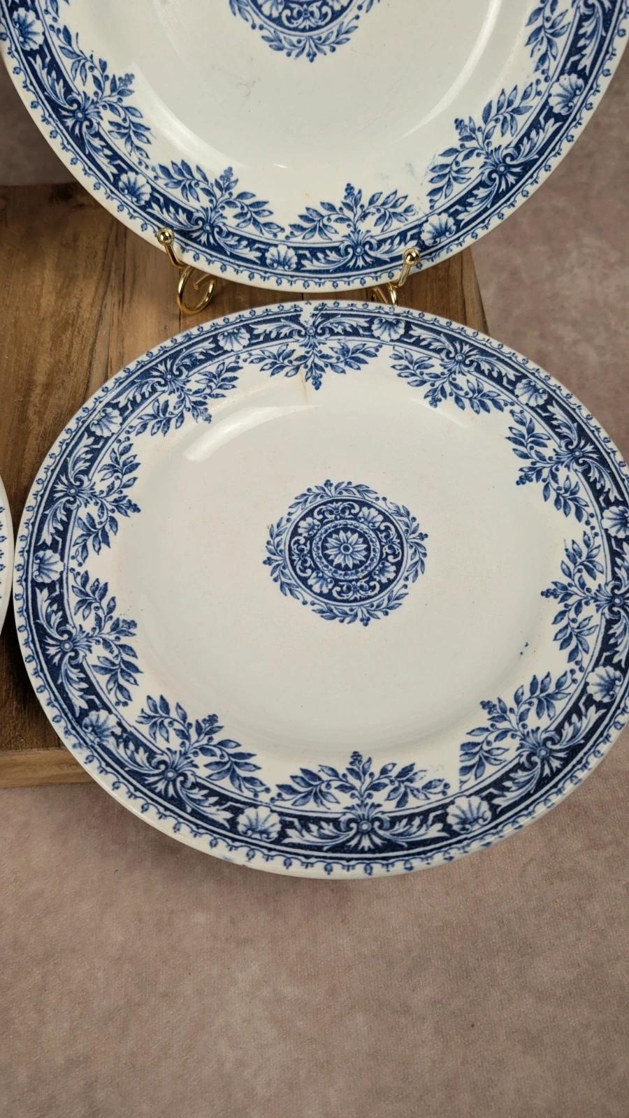 4 Assiettes anciennes Luneville – Modèle Mazarin