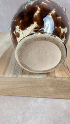 Petit vase ancien en céramique émaillée – anses –