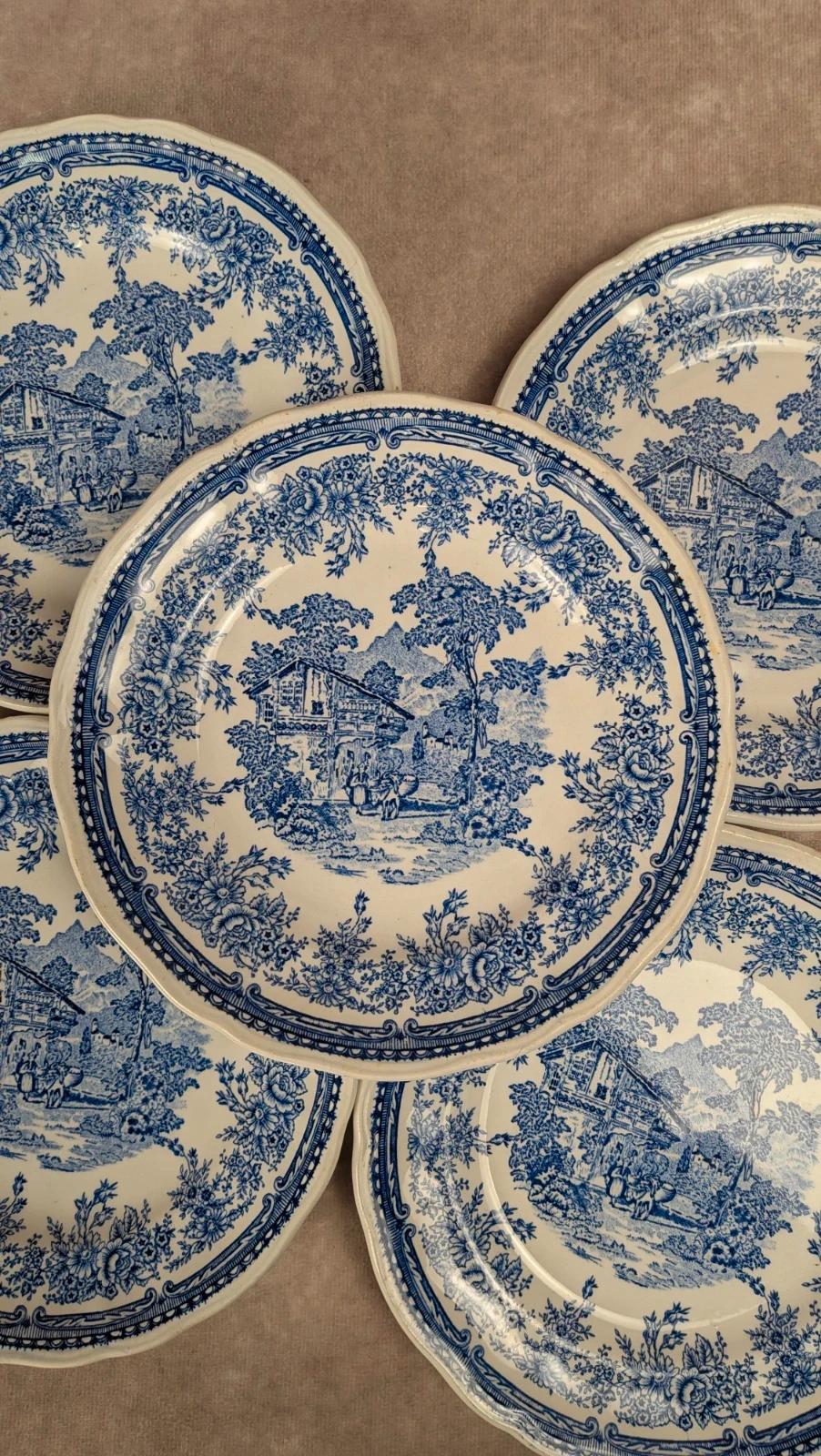 Lot de 6 assiettes à dessert Lunéville – modèle The Cottage