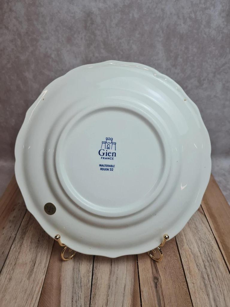 Assiette plate Gien modèle Rouen bleu – décor classique 💙