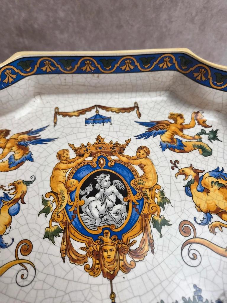 Centre de table ancien Keller & Guérin Lunéville attribué – décor Renaissance Xixe