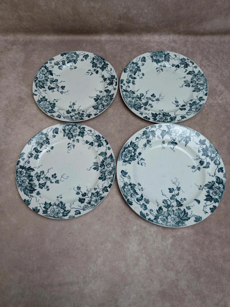 Assiettes anciennes terre de fer Saint-amand modèle Marion