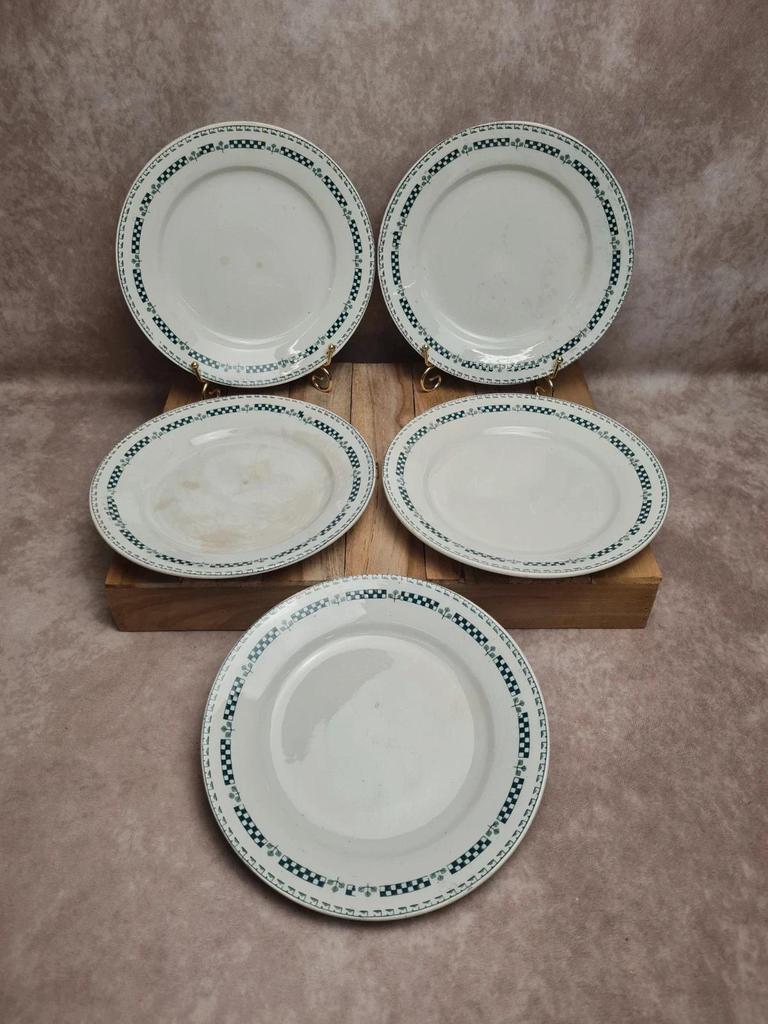 Lot de 5 assiettes terre de fer Gien modèle Sophia 💚