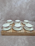Lot de 6 tasses et sous-tasses vintage Saint-amand modèle Monaco
