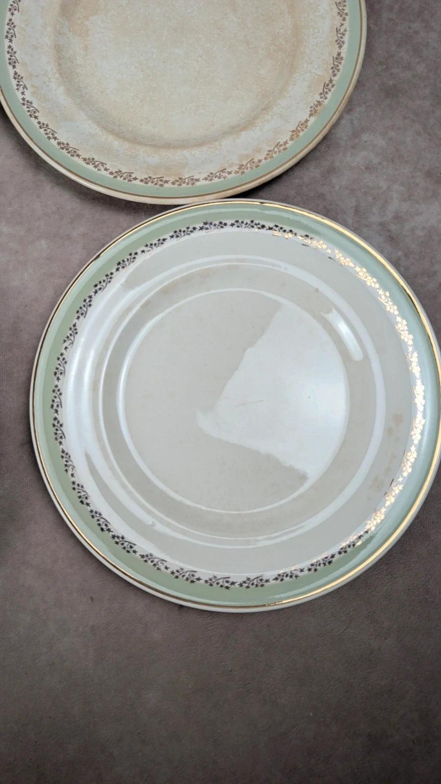 Lot de 6 assiettes plates vintage Saintonge – demi-porcelaine