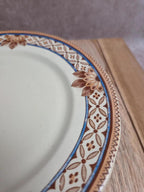 Compotier ancien Creil et Montereau B & Cie – faïence fine polychrome Xixe