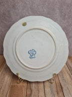Assiette ancienne Saint-amand & Hamage modèle Régence – décor bleu dentelle