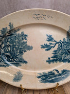 Grand plat ovale Terre de Fer Jules Vieillard Bordeaux modèle aquatique