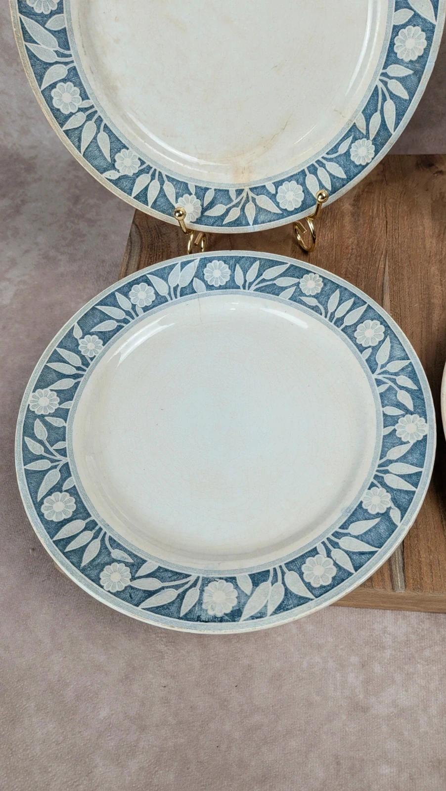 Lot de 4 assiettes vintage Creil & Montereau – Service Varsovie