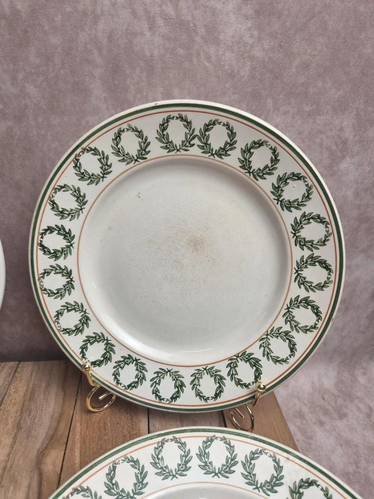 Lot de 8 assiettes à dessert Saint-amand Hamage modèle Marceau – faïence ancienne