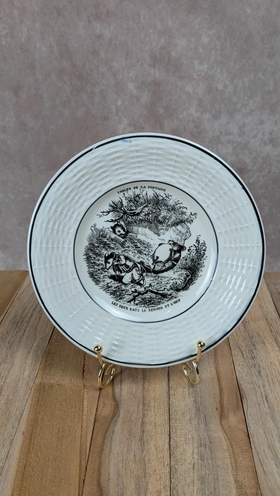 Assiette Sarreguemines Fables de La Fontaine, Les Rats