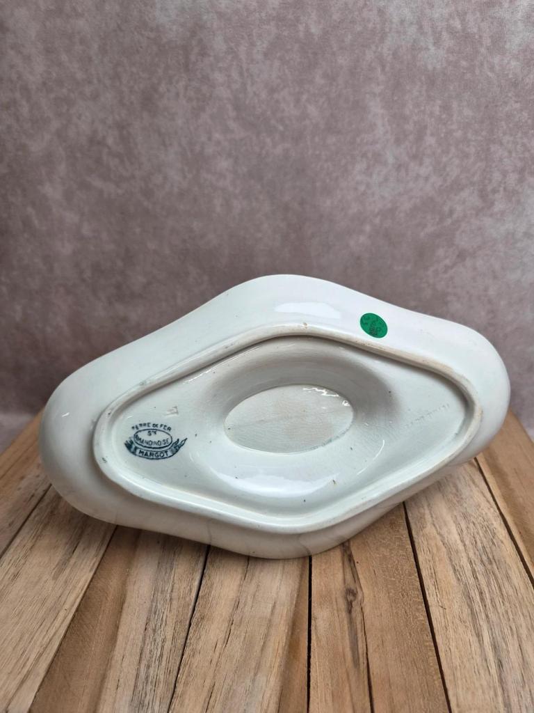Saucière terre de fer Saint-amandinoise modèle Margot – décor bleu ancien