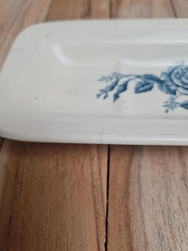 Petit porte-brosse à dents ou vide-poche vintage en terre de fer Longchamp, modèle Rosa 🌿