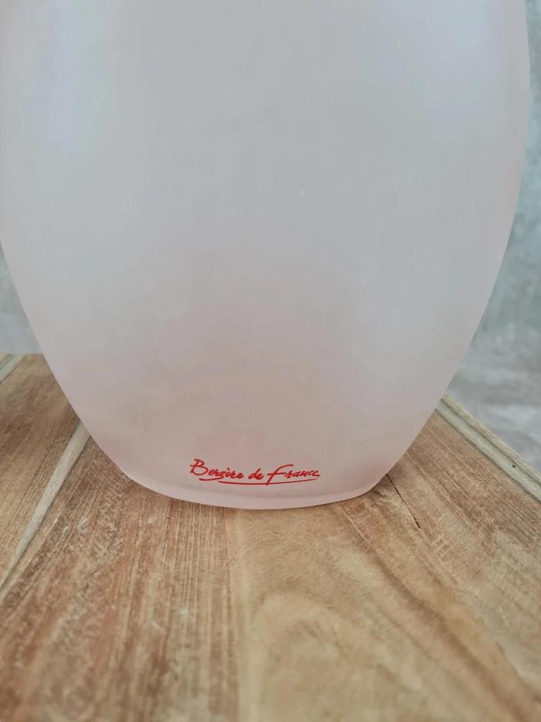 🌸 Paire de vases Bergère de France – verre dépoli rose poudré 🌸