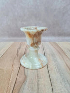 Bougeoir vintage en onyx marbré, pierre naturelle