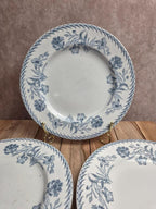 Lot de 3 assiettes à dessert anciennes Lunéville – Modèle Lutèce
