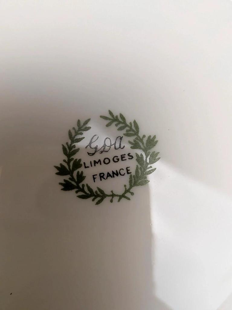 4 assiettes creuses Limoges dorure