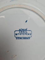 Assiette plate ancienne Creil & Montereau “guirlandes” décor bleu 💙