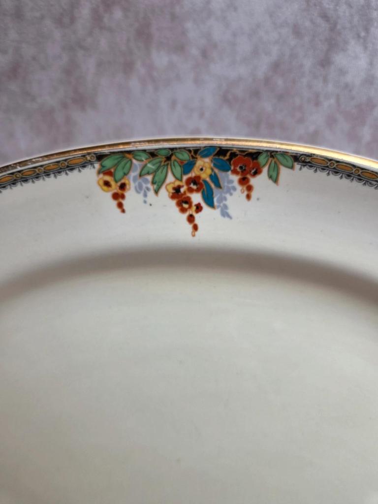 Grand plat ovale en faïence anglaise Homeleigh Ware Arcady – Années 1930
