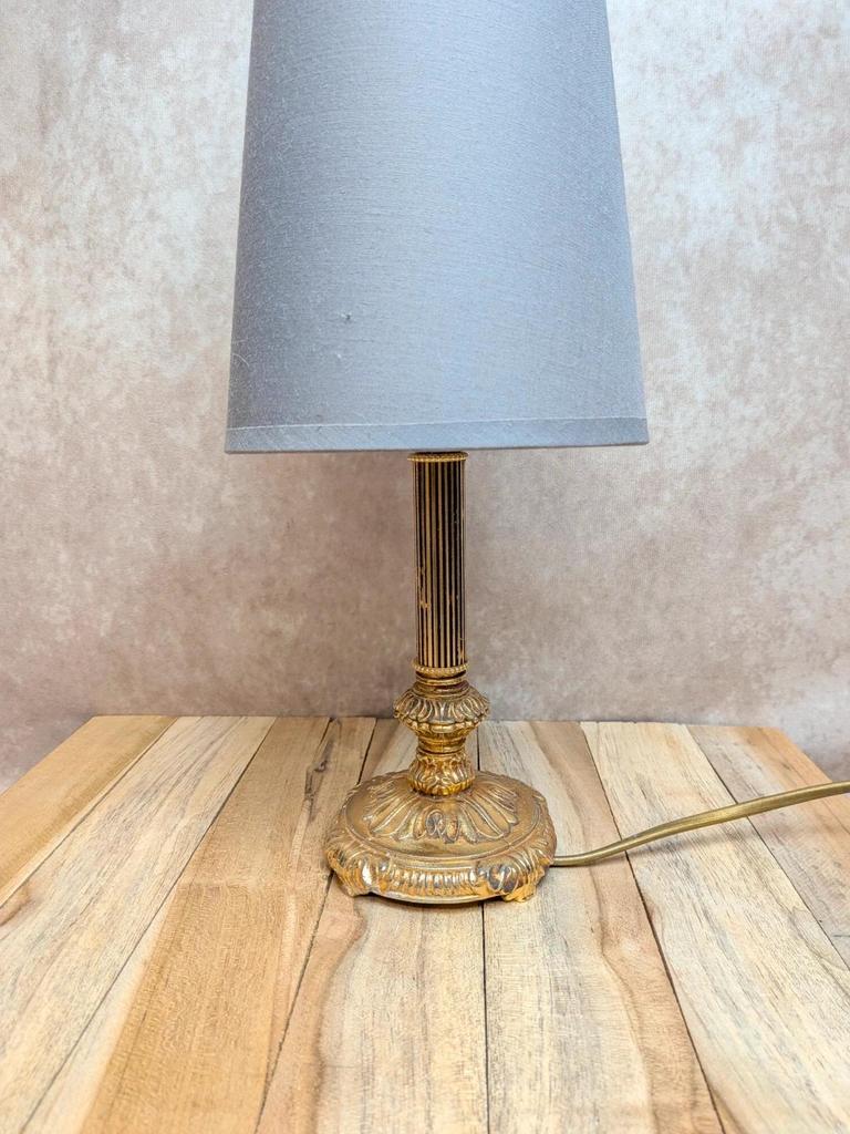 Pied de lampe vintage doré style Louis Xvi – lampe de table rétro