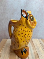 Pichet zoomorphe vintage en céramique émaillée – Chouette hibou