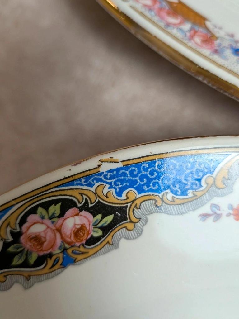 Service à gâteaux vintage Digoin Sarreguemines – 1 plat + 10 assiettes à dessert