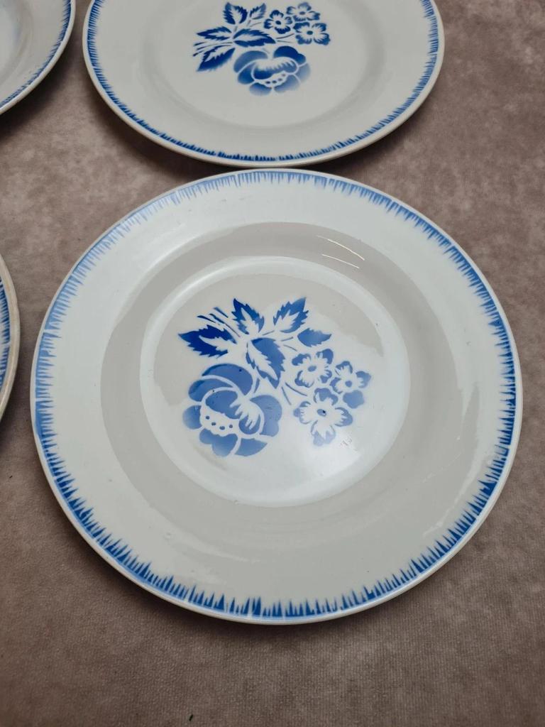Lot de 10 assiettes plates vintage Digoin Sarreguemines modèle Simone Egp bleu 💙