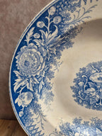 Lot de 2 assiettes creuses en terre de fer Sarreguemines – Modèle Jardinière – Décors variés