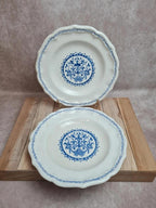 Paire d’assiettes Gien modèle Rouen bleu – décor classique 💙