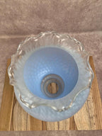 Abat-jour vintage verre opalin bleu clair – verre laiteux texturé