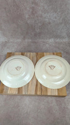 Lot de 2 assiettes creuses en terre de fer – Cie Franco-anglaise, Rue Turbigo 78 Paris 🤎