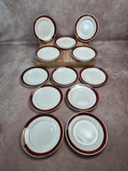 Lot de 12 assiettes à dessert Digoin Sarreguemines “rubis”