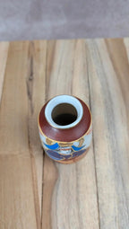 Vase miniature asiatique – décor samouraï