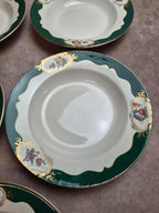 7 assiettes creuses Digoin Sarreguemines Champagne – Porcelaine opaque – Terre de fer vintage