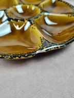 Lot de 8 assiettes à huîtres Gien, magnifique service vintage