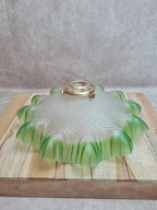 Abat-jour ancien en verre dépoli vert 🍃