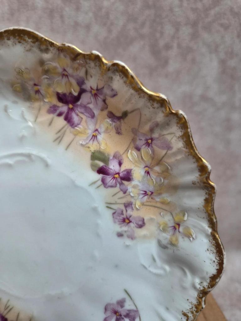 Lot de 3 coupelles anciennes en porcelaine de Limoges décor floral peint main doré 🌸